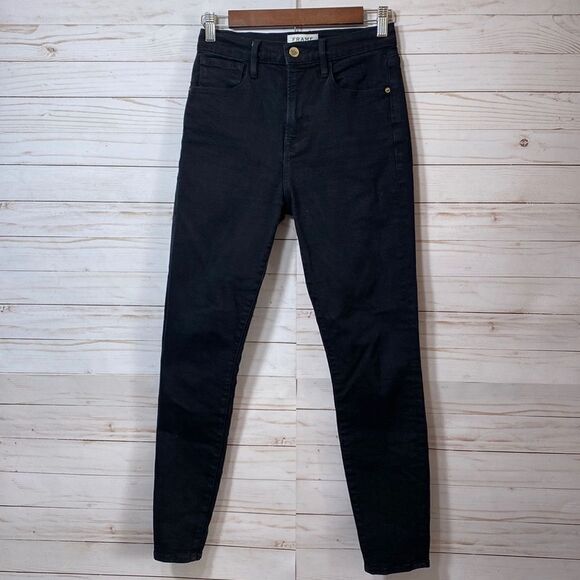 Frame Denim Denim - Frame Black Ali High Rise Cigarette Skinny Jeans